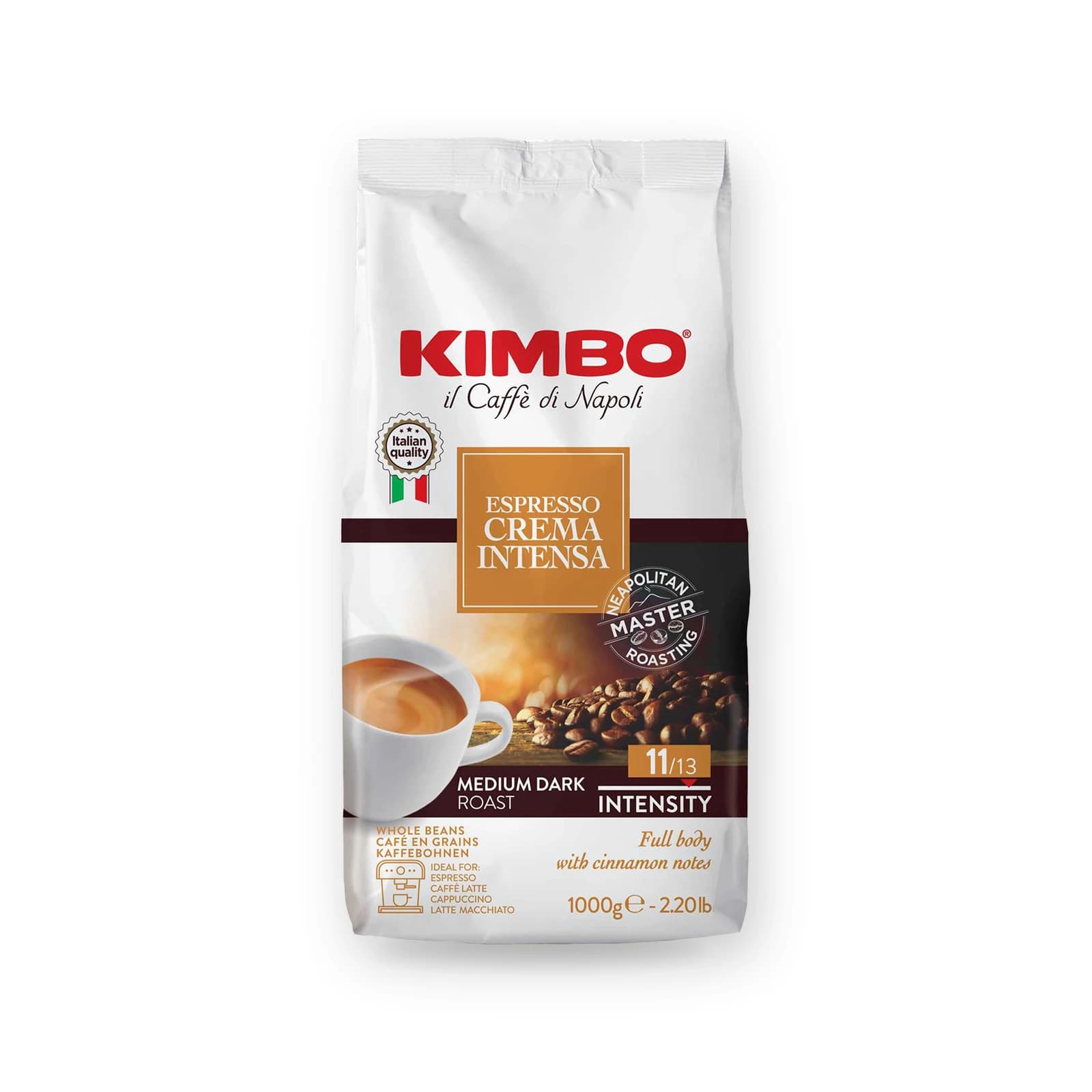 Punga de cafea boabe Kimbo Espresso Crema Intensa, 1 kg