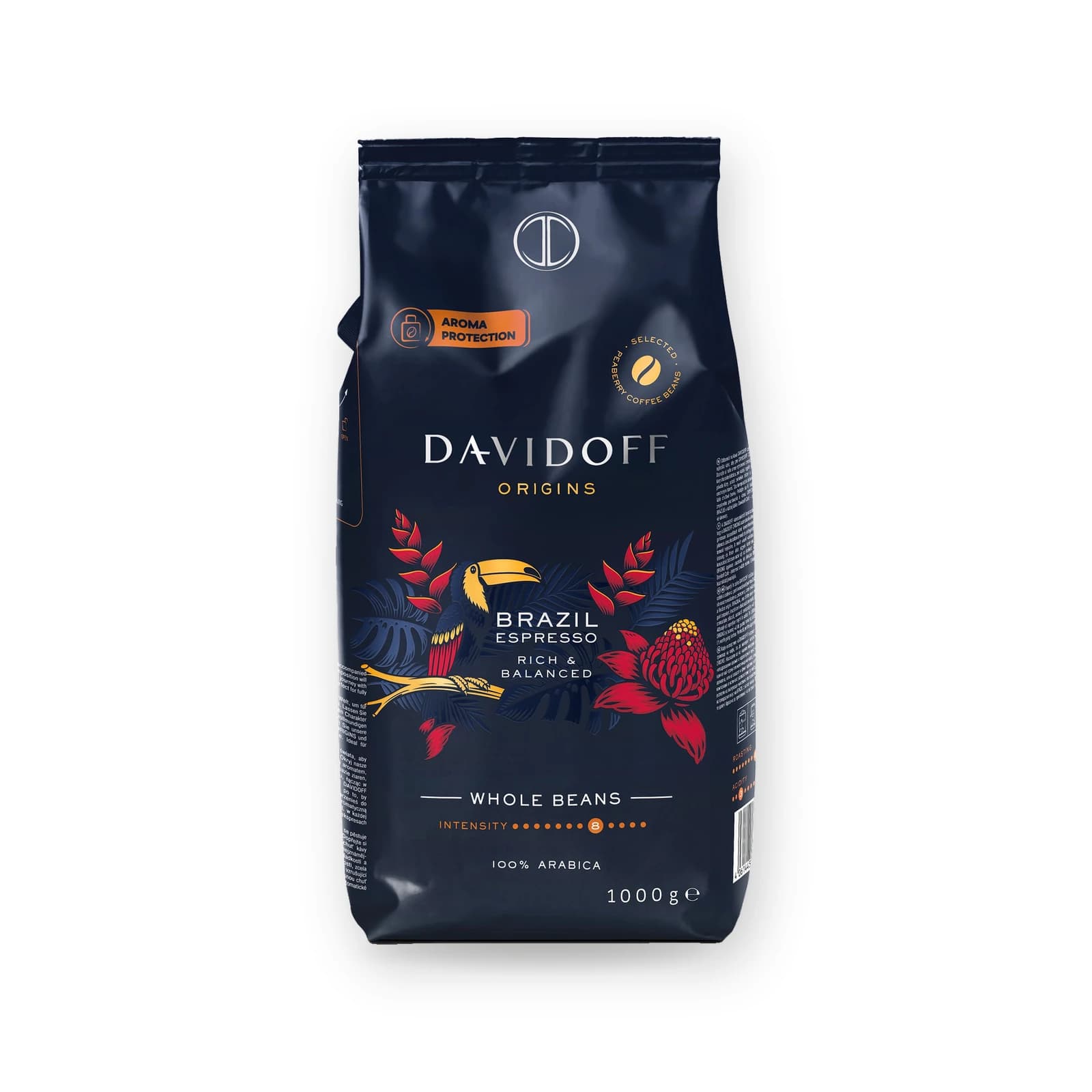 Punga de cafea boabe Davidoff Café Origins Brazil Espresso, 1 kg