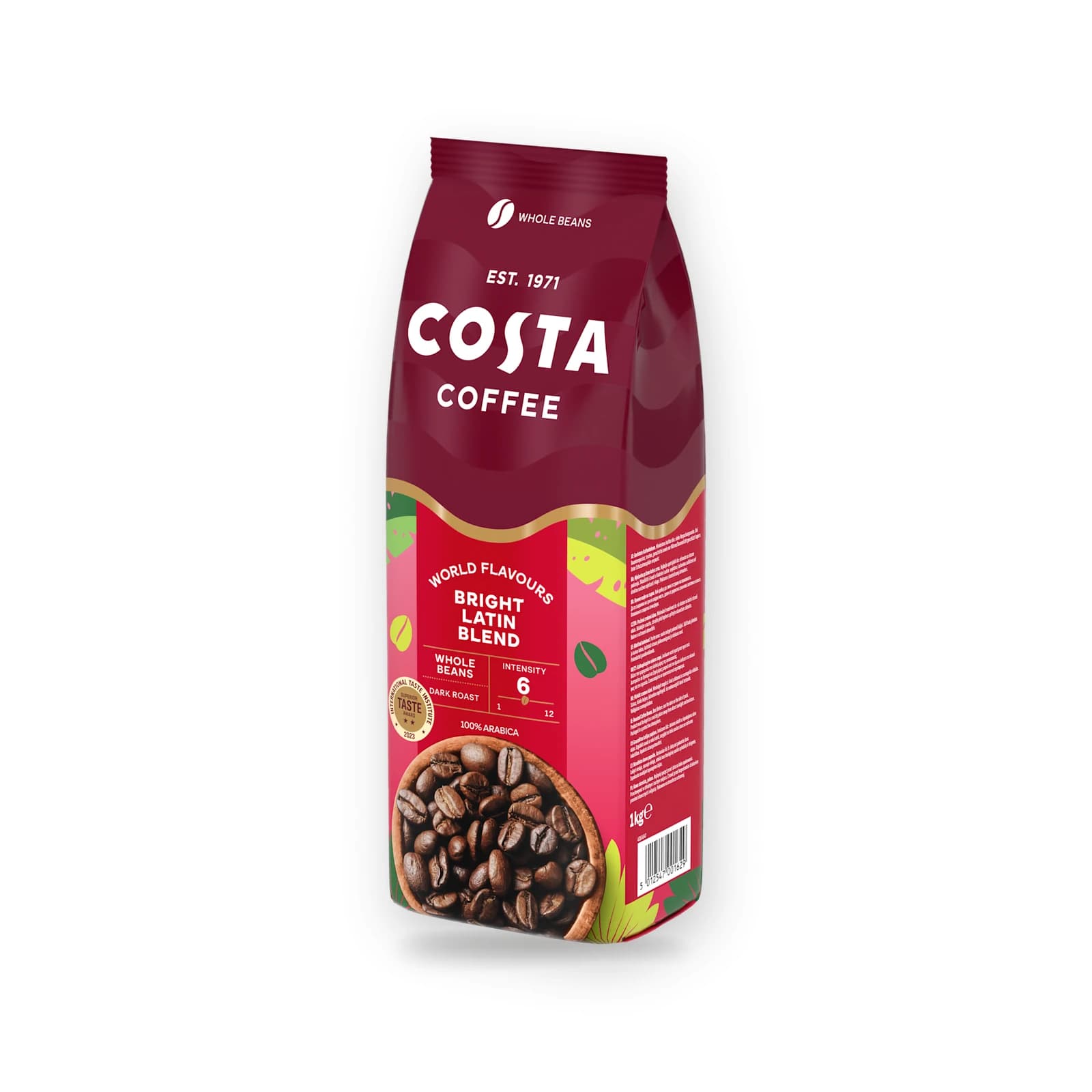 Punga de cafea boabe Costa Coffee Bright Latin Blend, 1 kg