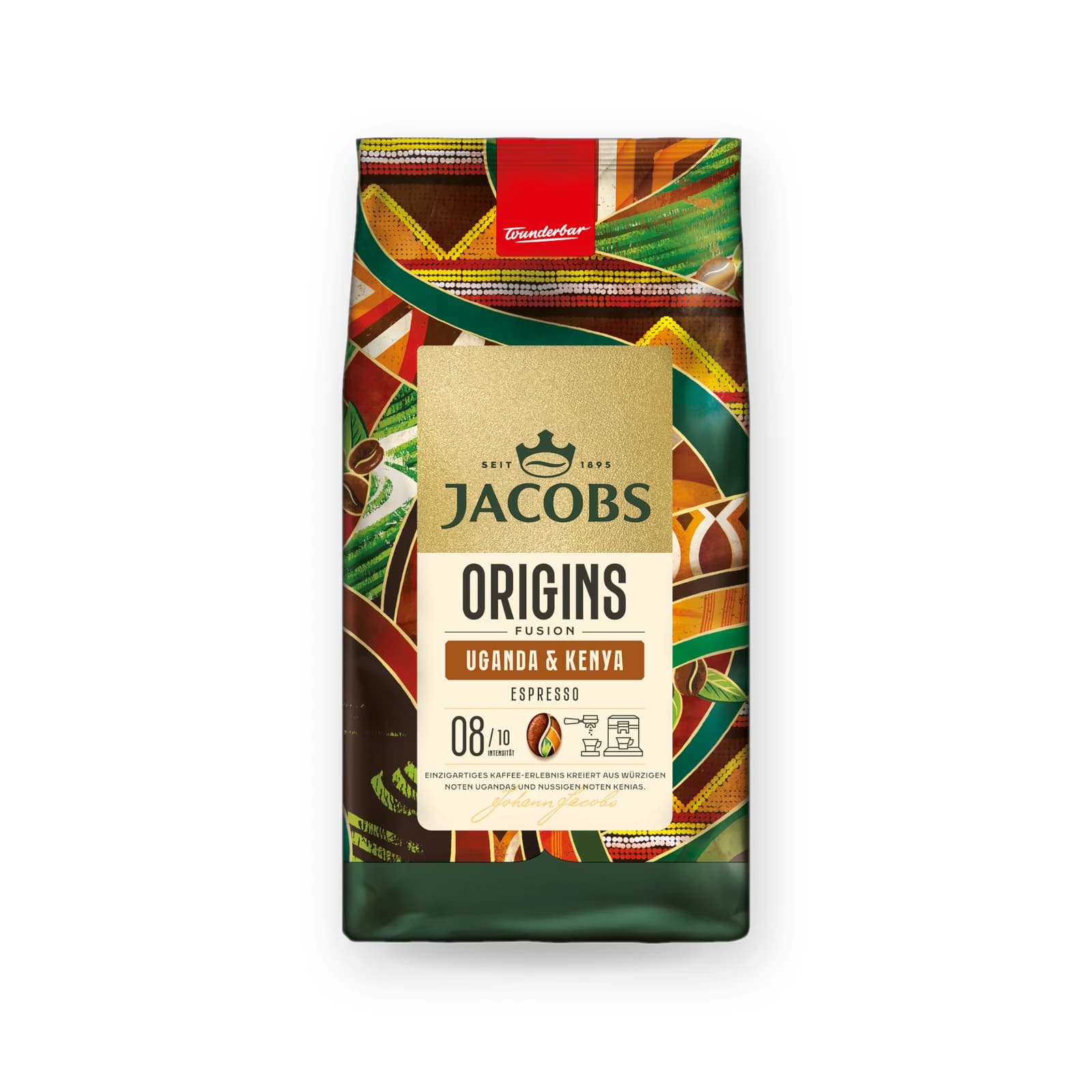 Punga de cafea boabe Jacobs Origins Uganda & Kenya, 1 kg