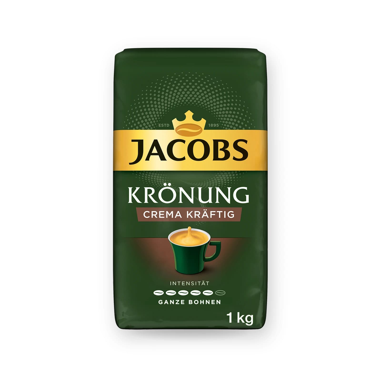 Punga de cafea boabe Jacobs Krönung Crema Kräftig, 1 kg