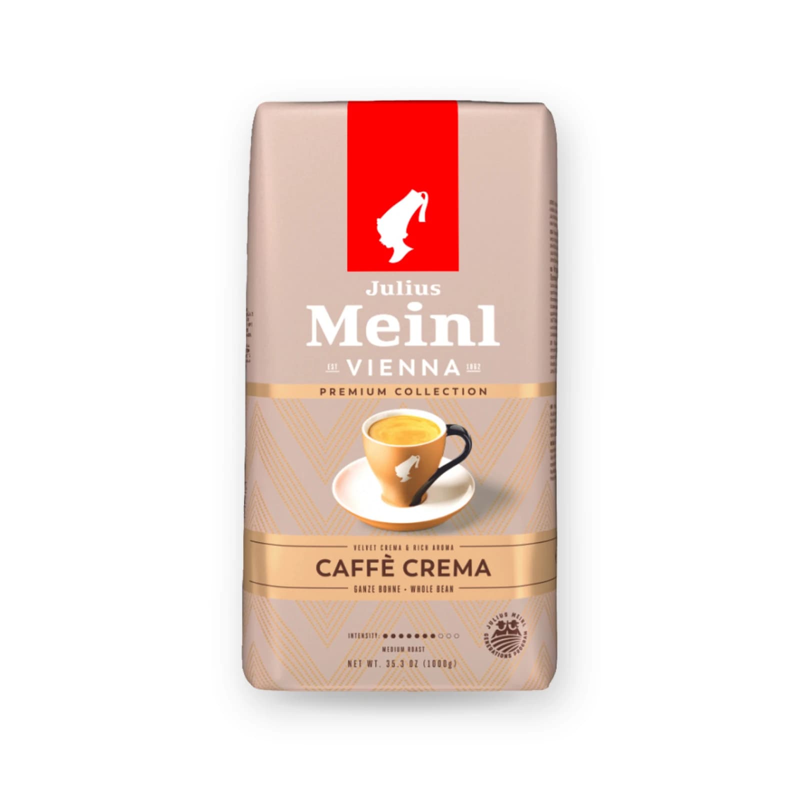 Punga de cafea boabe Julius Meinl Premium Caffè Crema, 1 kg