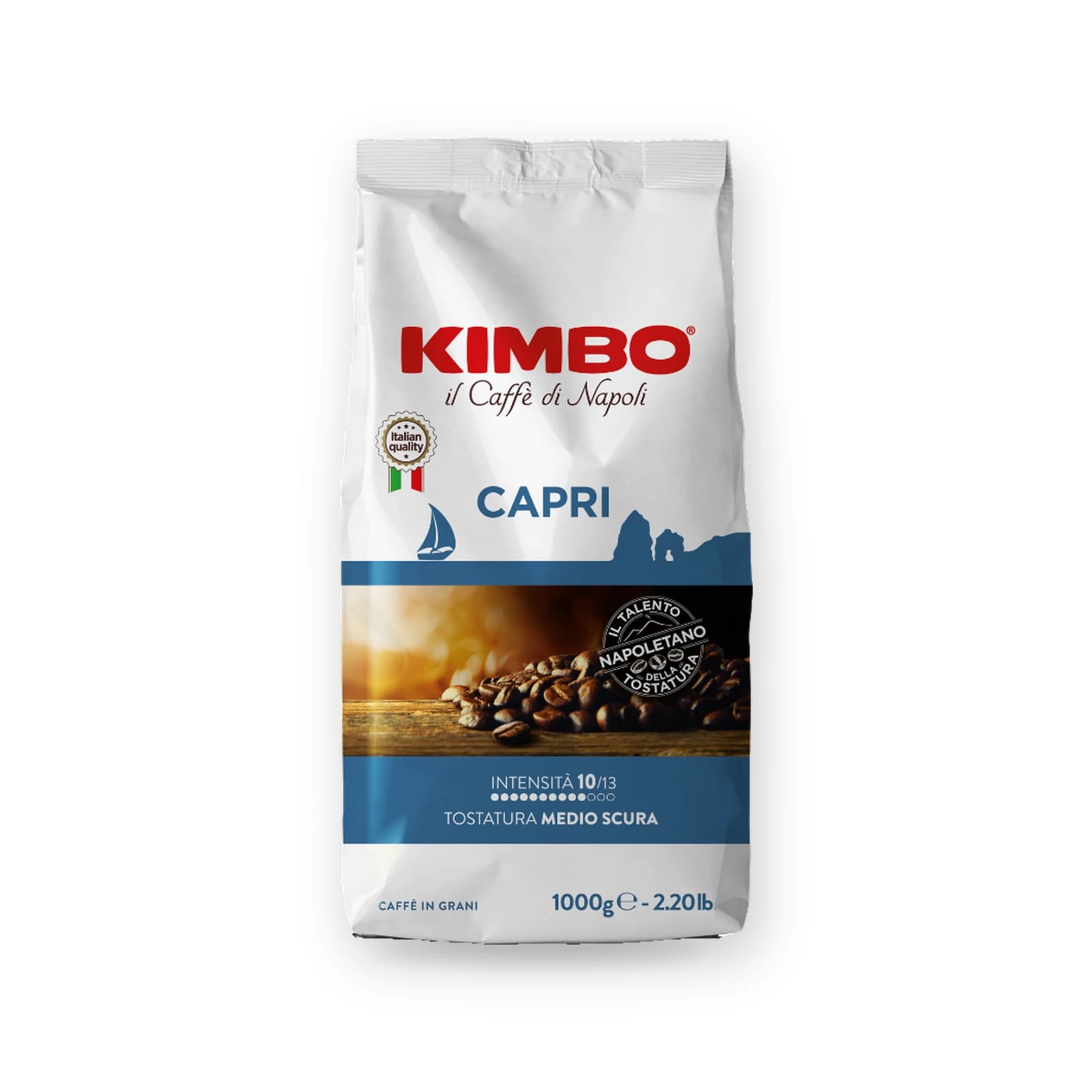 Punga de cafea boabe Kimbo Capri, 1 kg