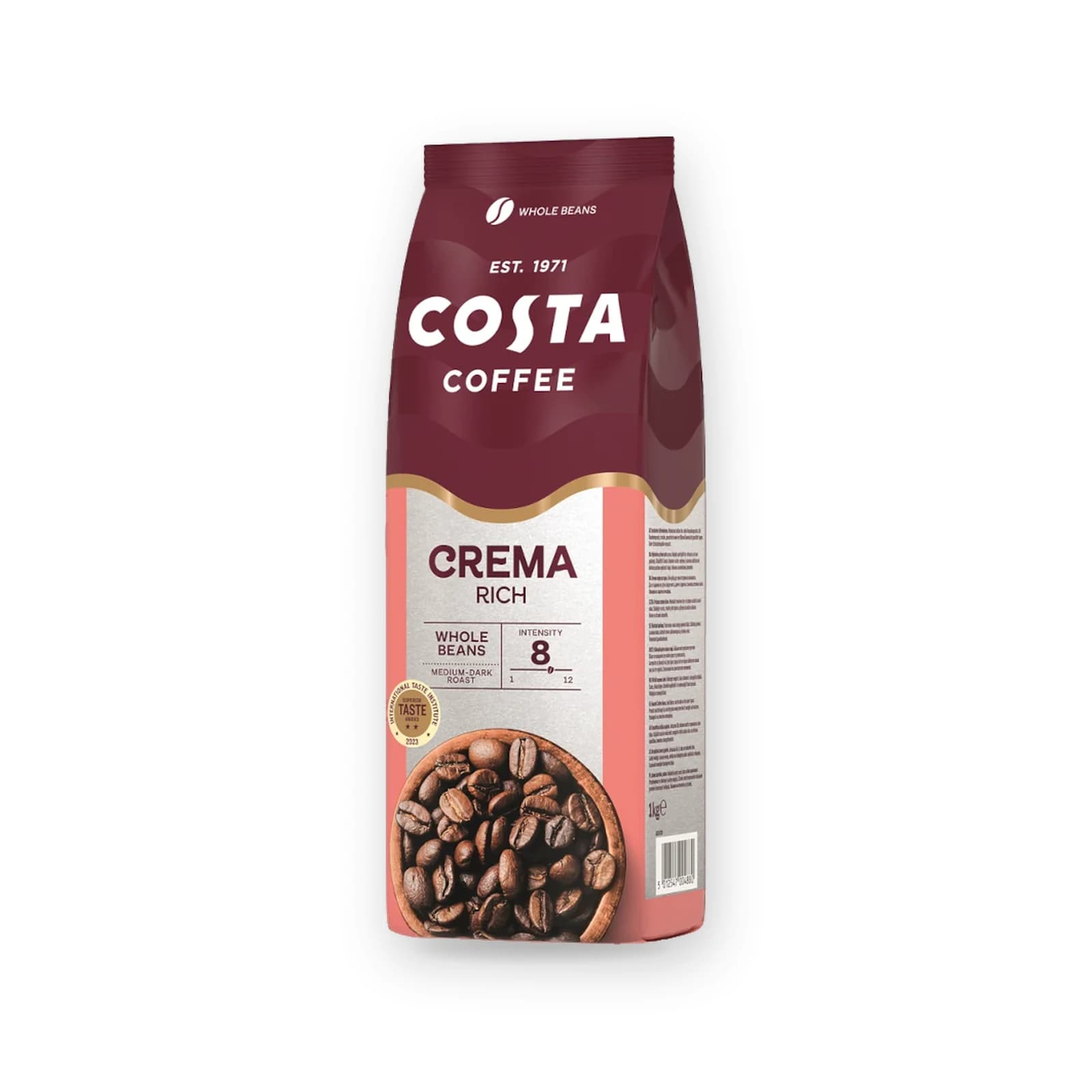 Punga de cafea boabe Costa Coffee Crema Rich, 1 kg