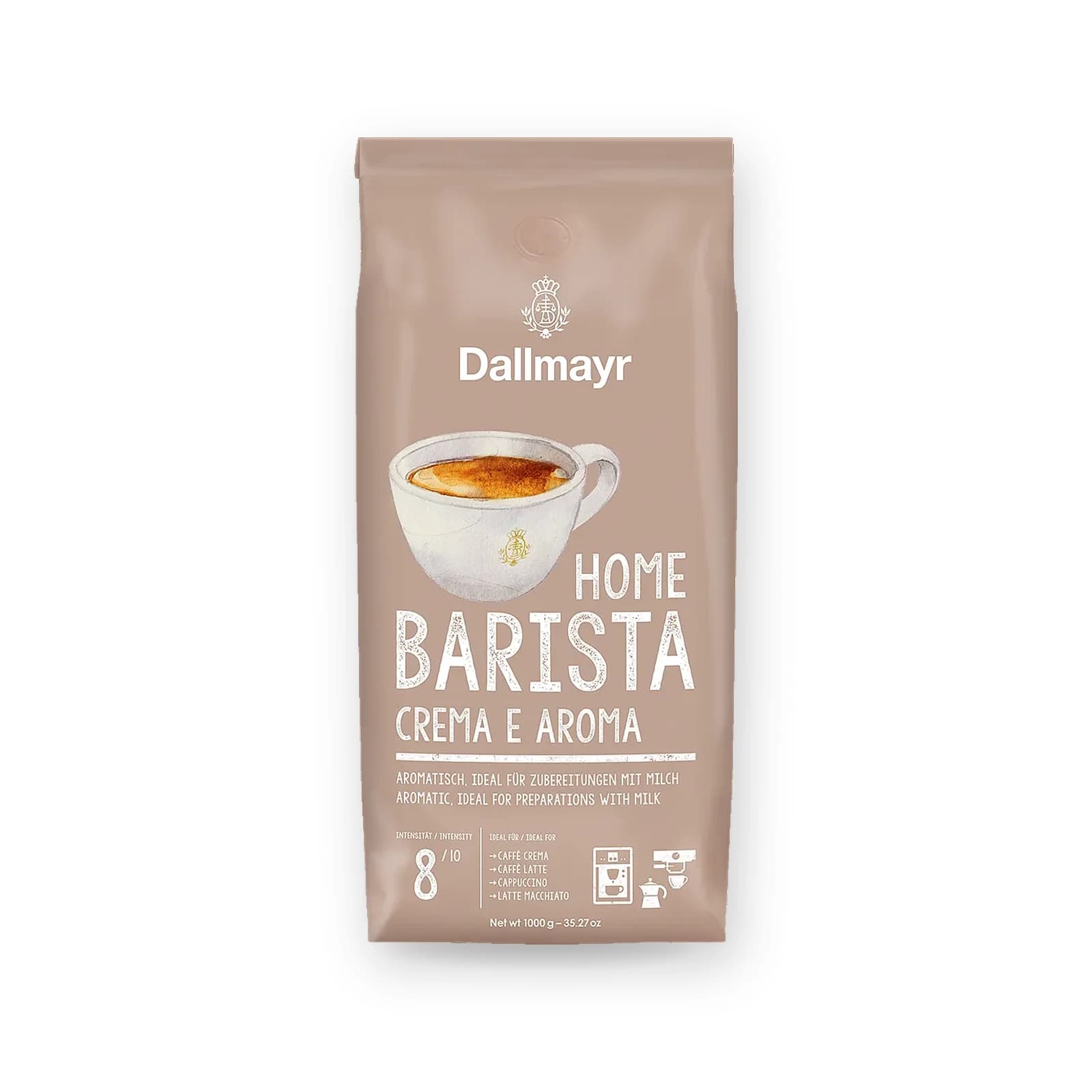 Punga de cafea boabe Dallmayr Home Barista Crema e Aroma, 1 kg