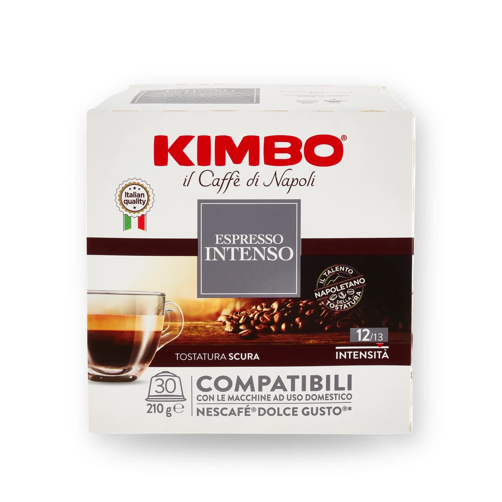 Cutia cu 30 de capsule Kimbo Espresso Intenso, compatibile Dolce Gusto