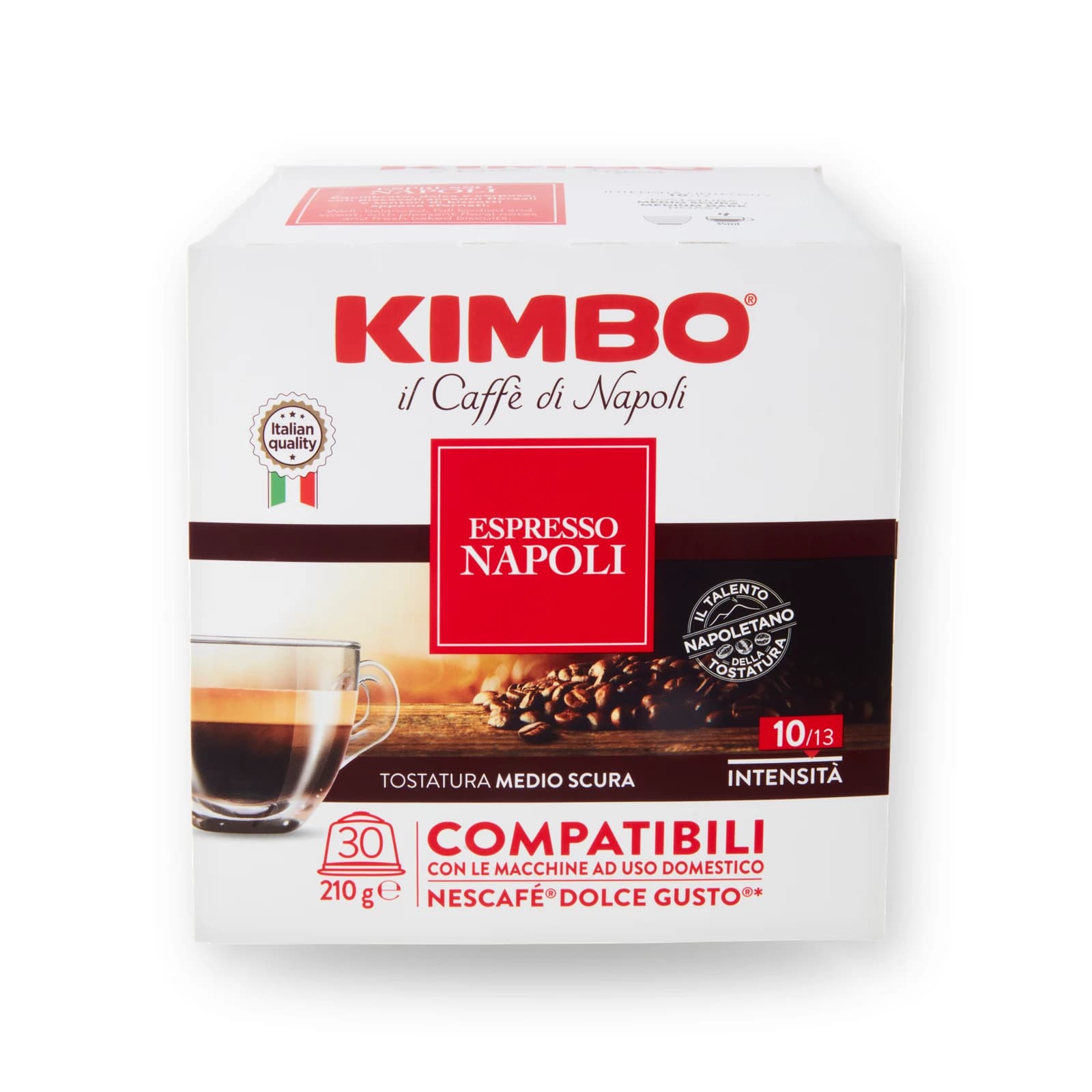 Cutia cu 30 de capsule Kimbo Espresso Napoli, compatibile Dolce Gusto