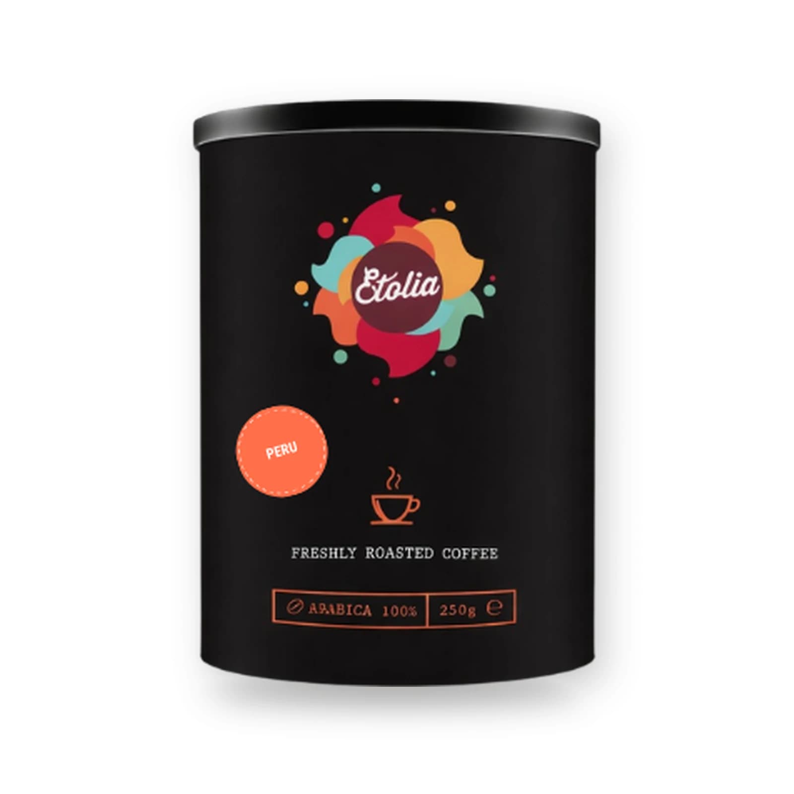 Cutia metalică de cafea boabe Etolia Peru