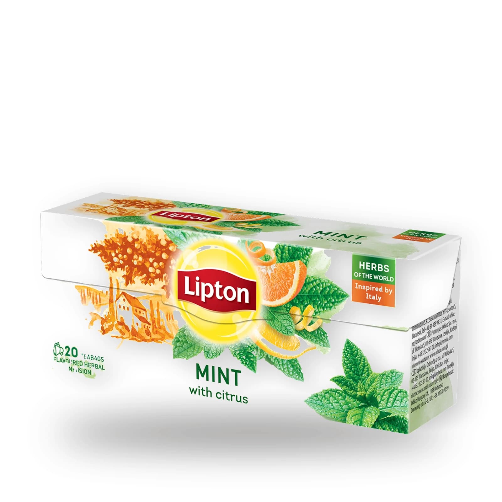 Cutia cu 20 de plicuri de ceai Lipton Mentă cu Citrice