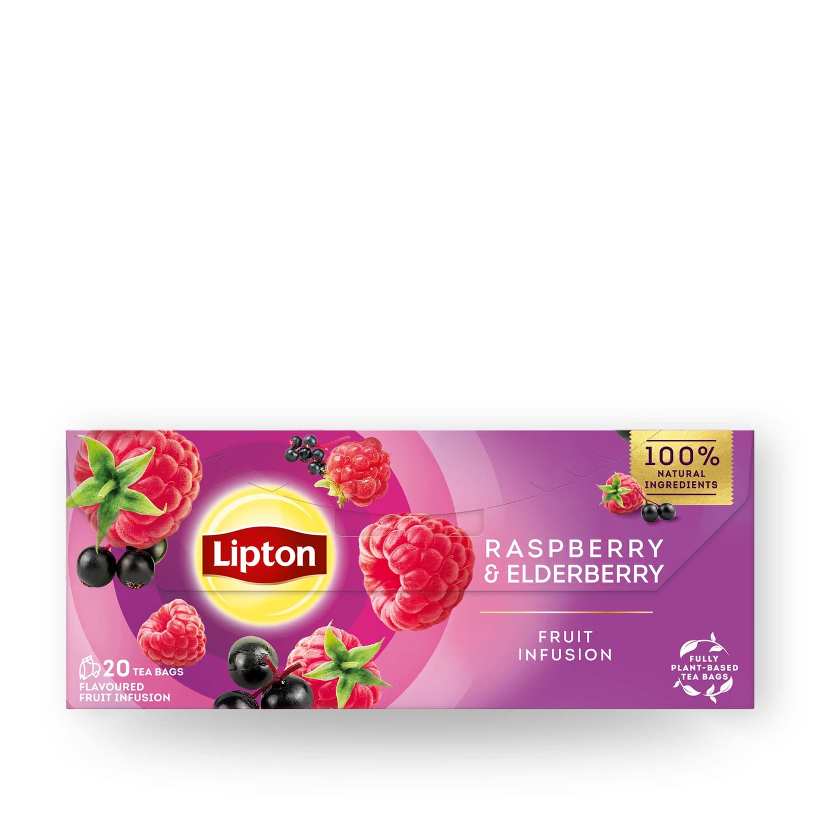 Cutia cu 20 de plicuri de ceai Lipton Zmeură și Soc