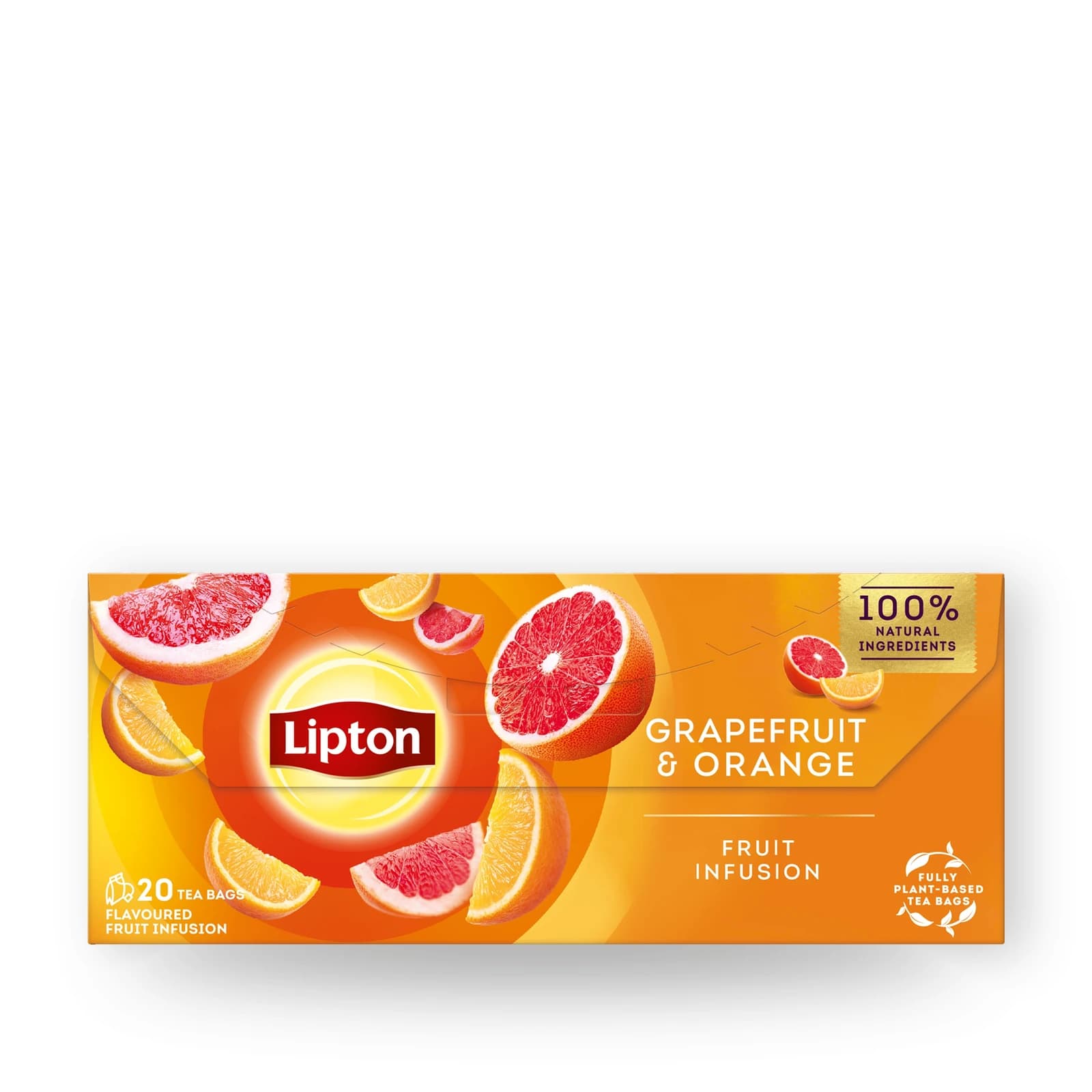 Cutia cu 20 de plicuri de ceai Lipton Grapefruit și Portocală