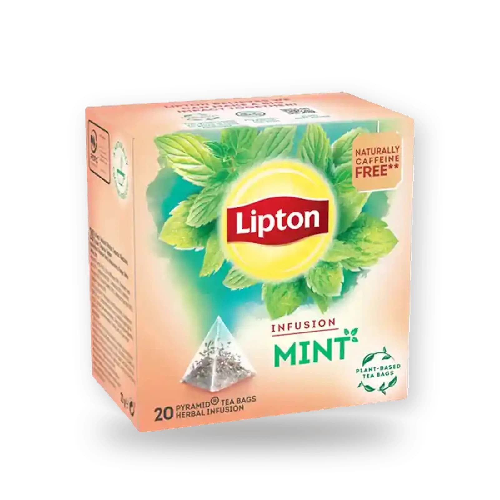 Cutia cu 20 de plicuri piramidale de ceai Lipton Infusion Mentă