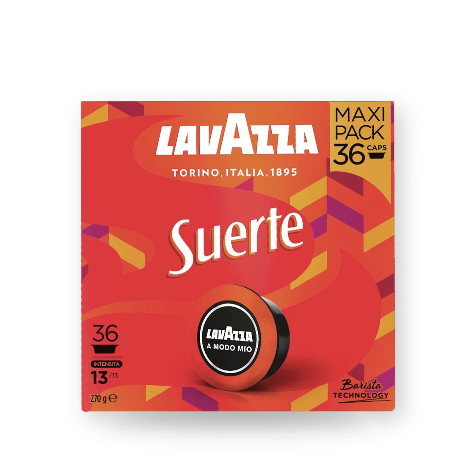 Cutia cu 36 de capsule Lavazza A Modo Mio Suerte